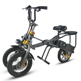 Three-wheeled folding electric scooter